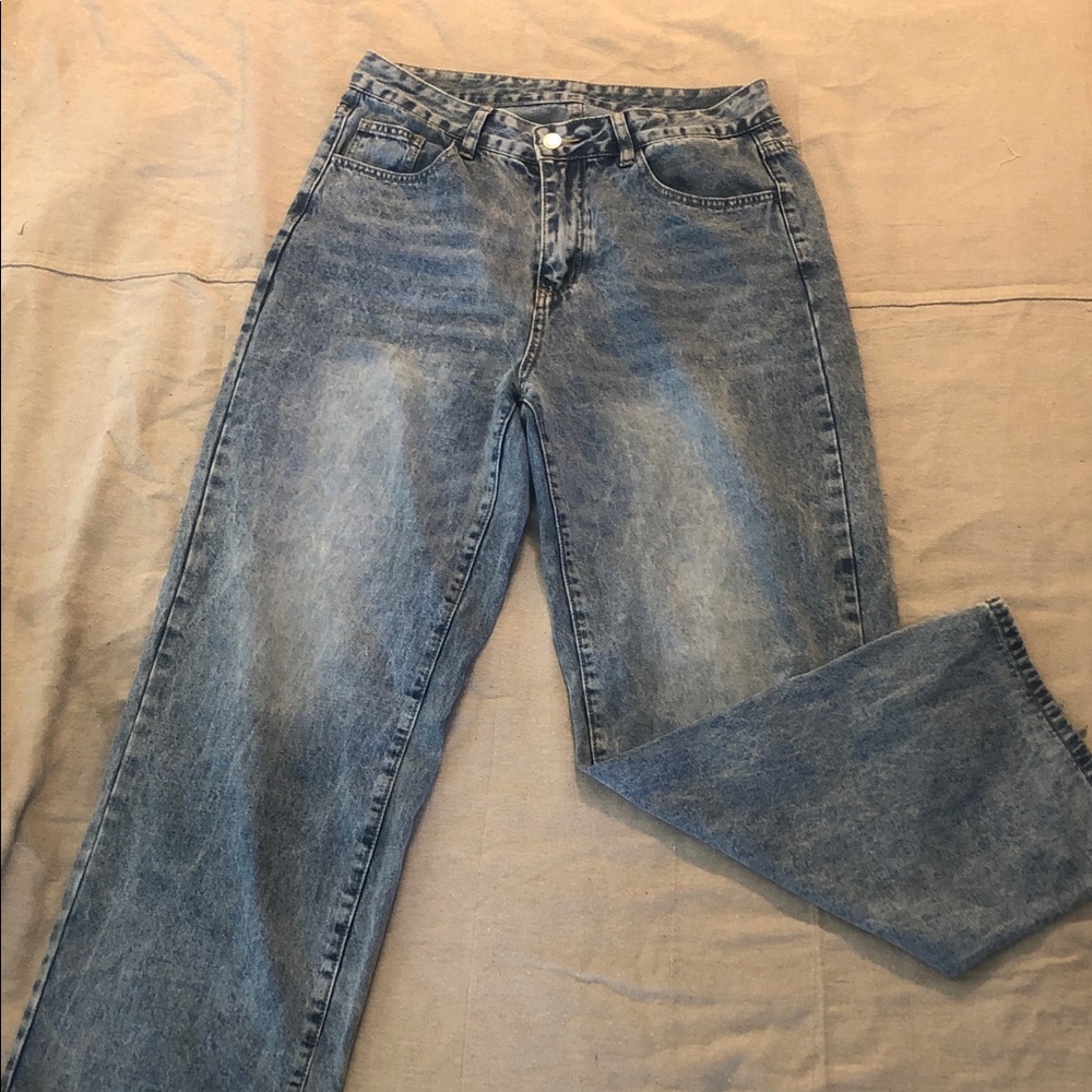 Shein Wide Leg Acid Wash Jeans